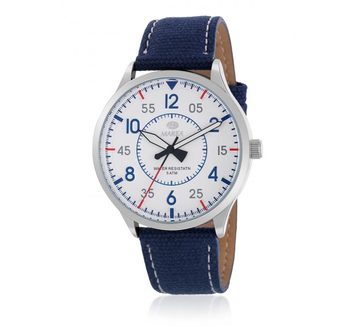 RELOJ MAREA CAJA ACERO CORREA PIEL AZUL B41328/1