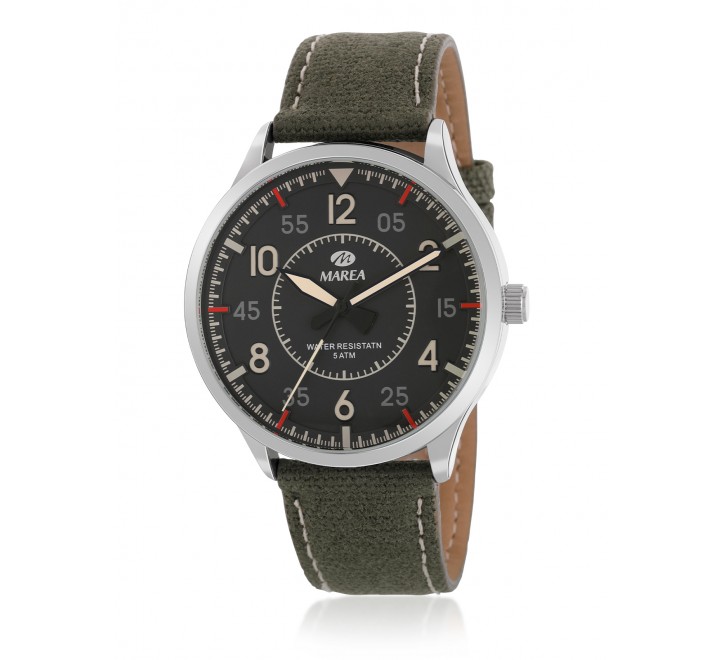 RELOJ MAREA CAJA ACERO CORREA PIEL VERDE B41328/4