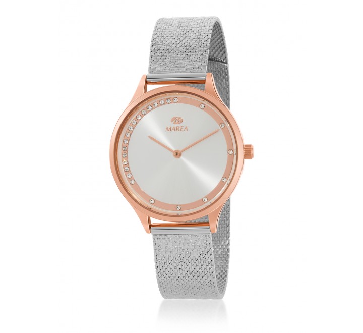 RELOJ MAREA CAJA ROSADA Y ARMIS ACERO B41334/3