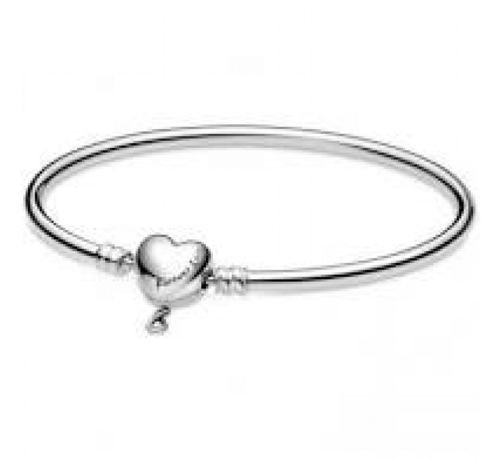 PULSERA PANDORA 598891C00-17 PLATA RIGICA BROCHE CORAZON