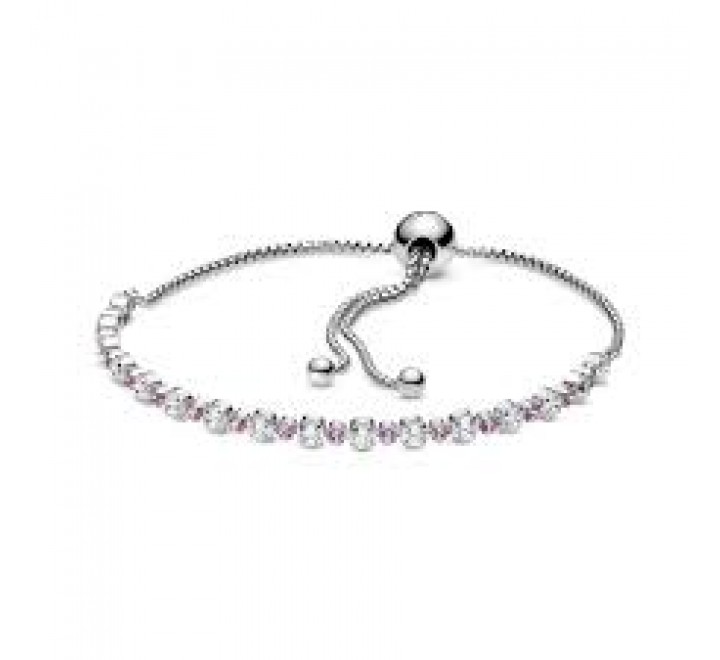 PULSERA PANDORA 598517CO2-2 PLATA CIRCONITAS ROSAS Y BLANCAS