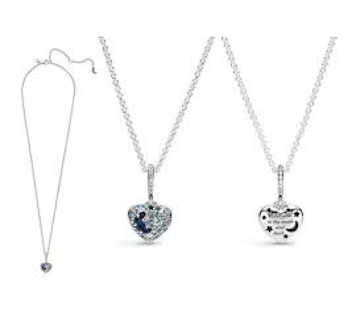 COLGANTE PANDORA 399232C01-50 PLATA CORAZON CIRCONITAS AZUL