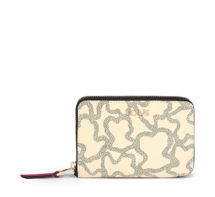 BILLETERA TOUS ICON MULTI BEIGE ROJO