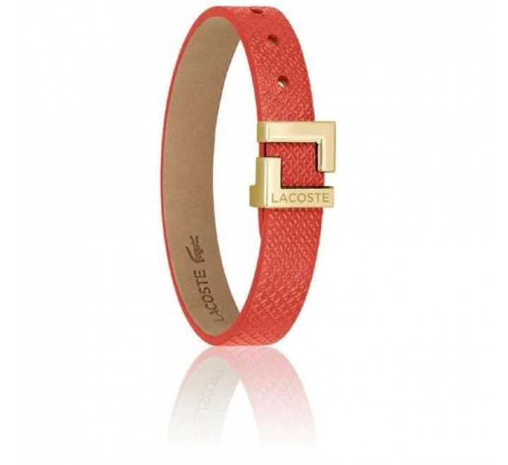 PULSERA LACOSTE CUERO CORAL 2040217