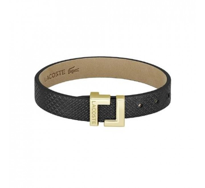 PULSERA LACOSTE CUERO NEGRO 2040166