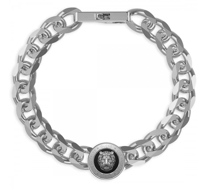 PULSERA GUESS ACERO ESLABON Y LEON JUMB01309JWSTBKS