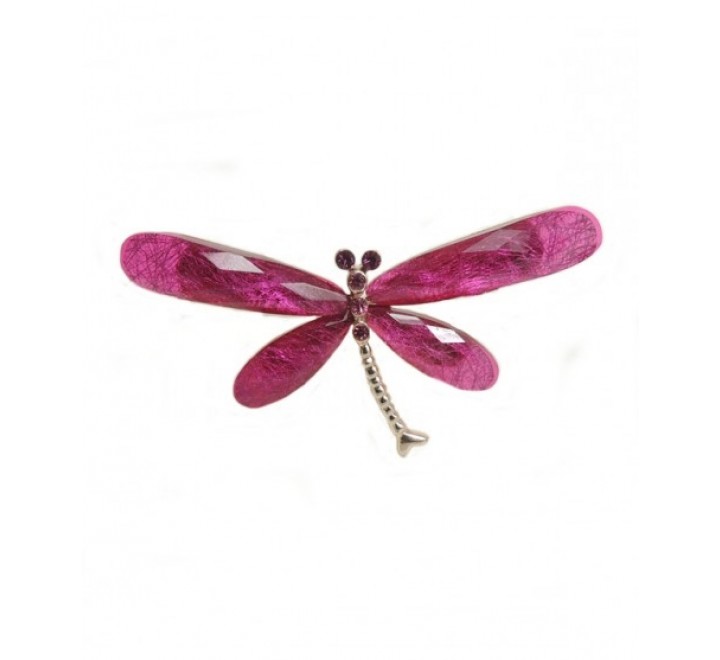 BROCHE IVOIRE Z2014766 LIBELULA FUCSIA Y LILA