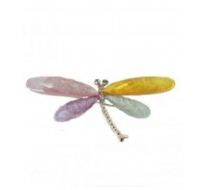 BROCHE IVOIRE Z2013393 LIBELULA ROSA-AMARILO-VERDE-LILA