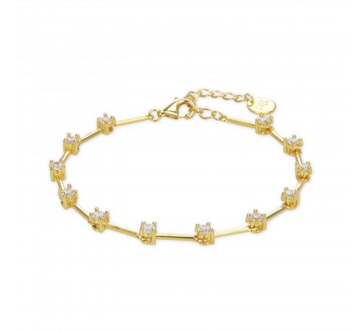 PULSERA LUXENTER PLATA DORADA CON CIRCONITAS BX209Y0000