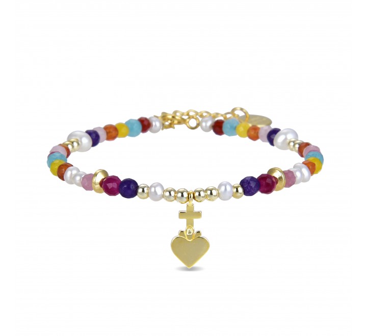 PULSERA LUXENTER PLATA DORADA PIEDRAS COLORES BXA168YC2000