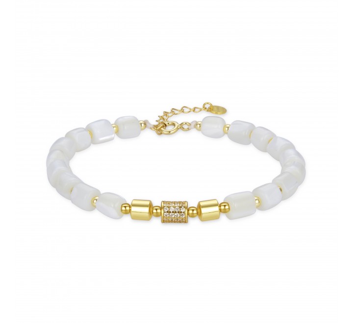 PULSERA LUXENTER PLATA DORADA PIEDRAS BLANCAS BXA242Y11500