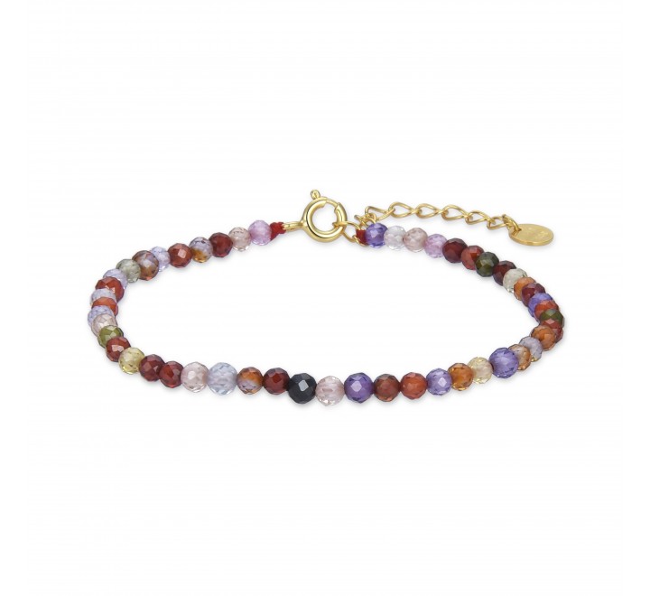 PULSERA LUXENTER PLATA DORADA BOLAS MULTICOLOR BXA262YC2000
