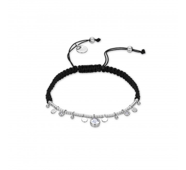 PULSERA LUXENTER HILO NEGRO Y PLATA ALEGRIA BXA2730000