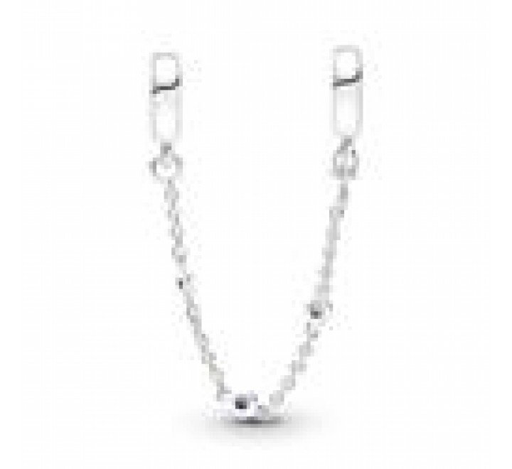 CADENA SEGURIDAD PANDORA PLATA 3 GEMAS AZULES 791688C01-05