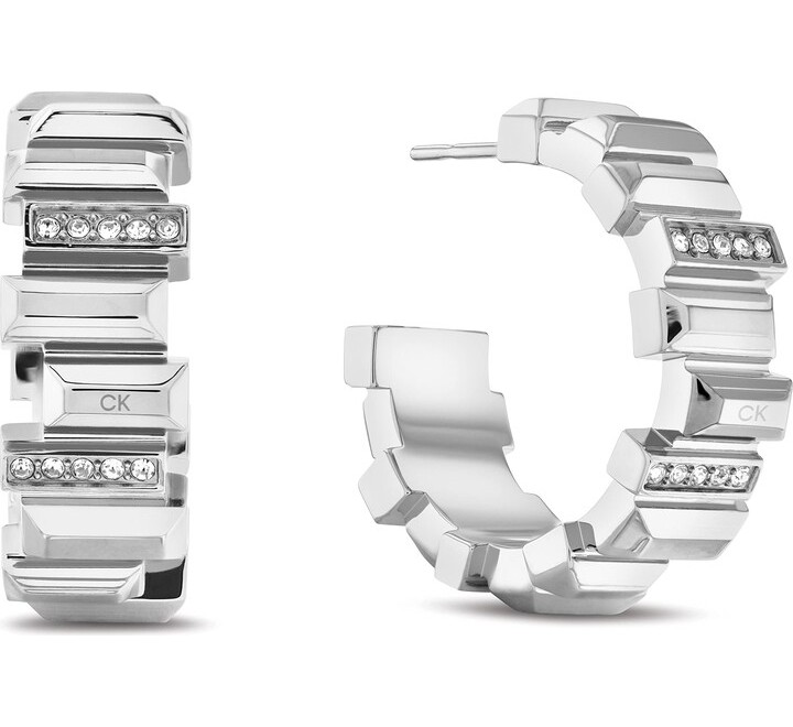 PENDIENTES CALVIN KLEIN AROS ACERO CIRCONITAS 35000237