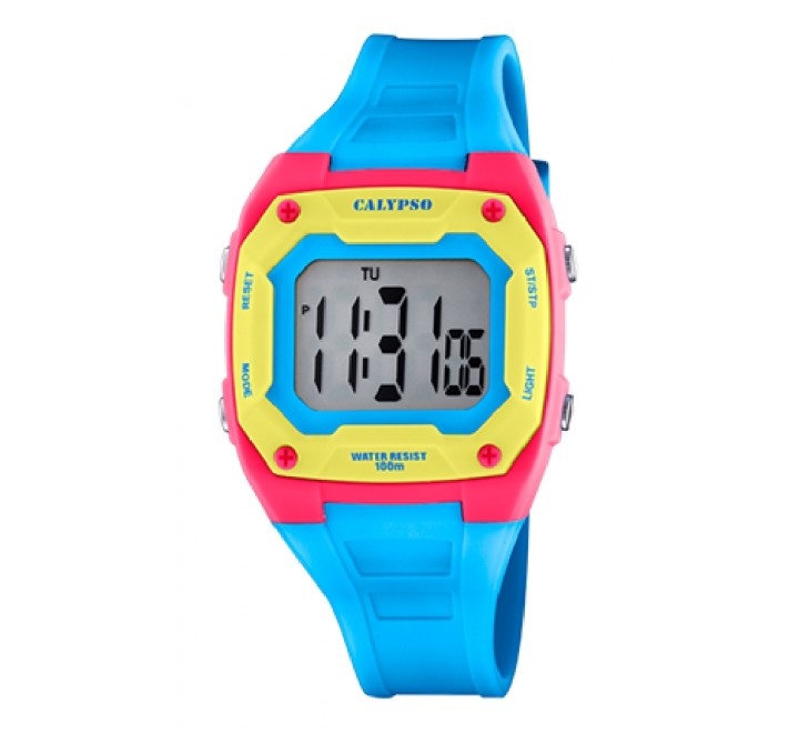 RELOJ CALYPSO DIGITAL CORREA PLASTICO AZUL CLARO K5813/4