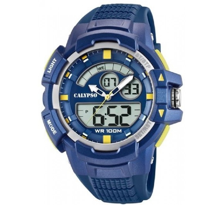 RELOJ CALYPSO ANALOGICO Y DIGITAL SILICONA AZUL K5767/2