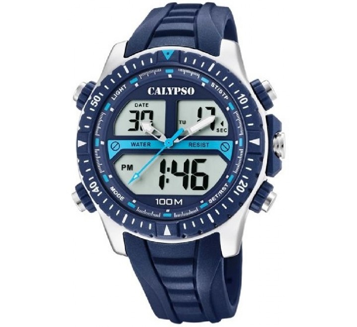 RELOJ CALYPSO ANALOGICO Y DIGITAL CAUCHO AZUL K5773/2