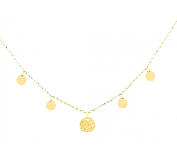 GARGANTILLA RADIANT PLATA DORADA CON DISCOS RY000029