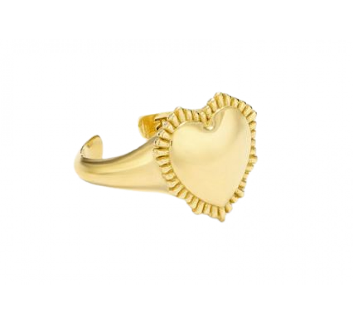 ANILLO RADIANT PLATA DORADA ABIERTO CORAZON LISO RY000059