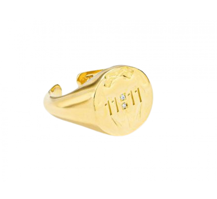 ANILLO RADIANT PLATA DORADA FRENTE GRABADO RY000050