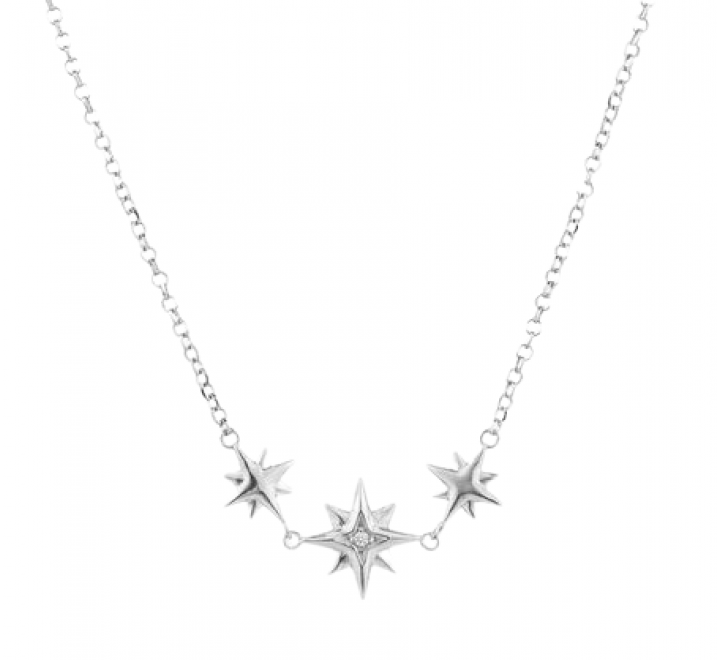 GARGANTILLA RADIANT PLATA ESTRELLAS CIRCONITA RY000037