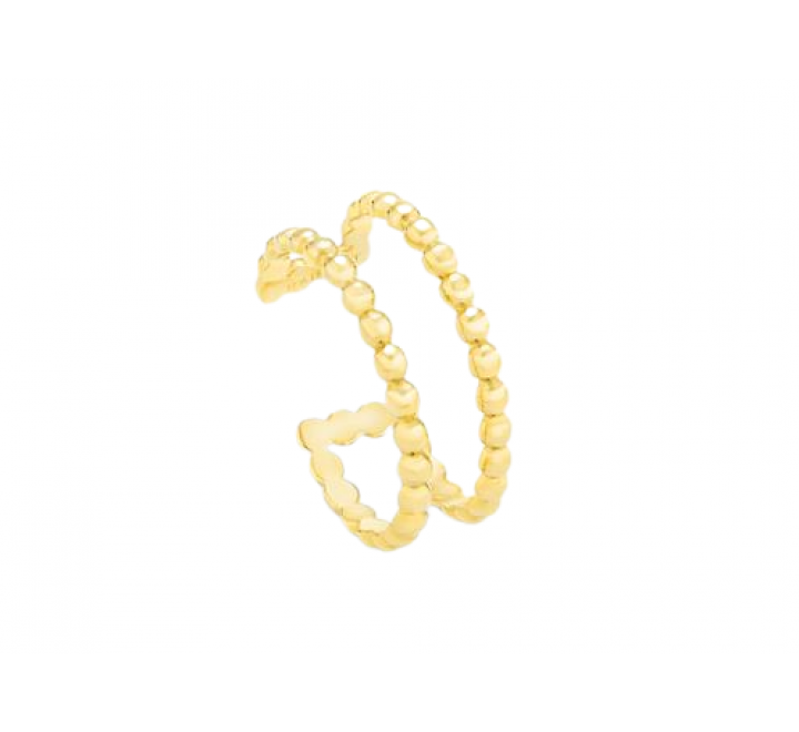 ANILLO RADIANT PLATA DORADA ABIERTO DOBLE BOLITAS RY000023