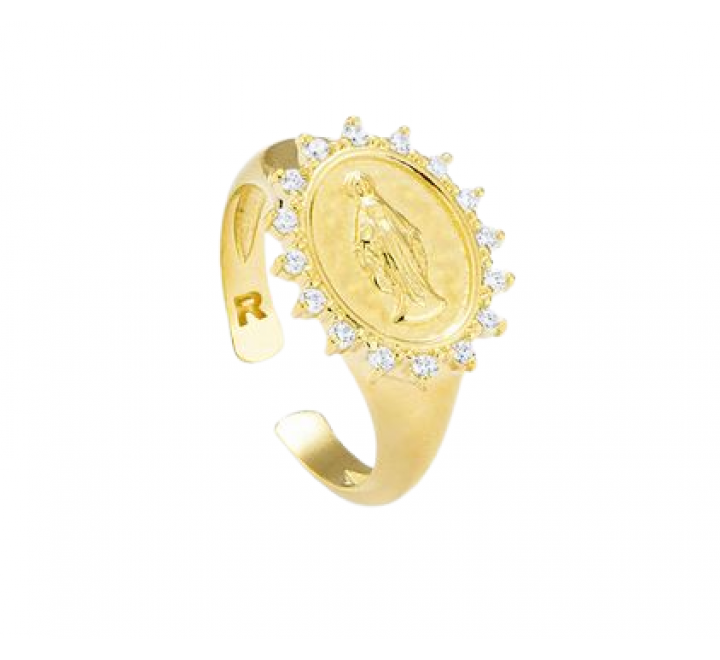 ANILLO RADIANT PLATA DORADA OVALADO CIRCONITAS RY000054