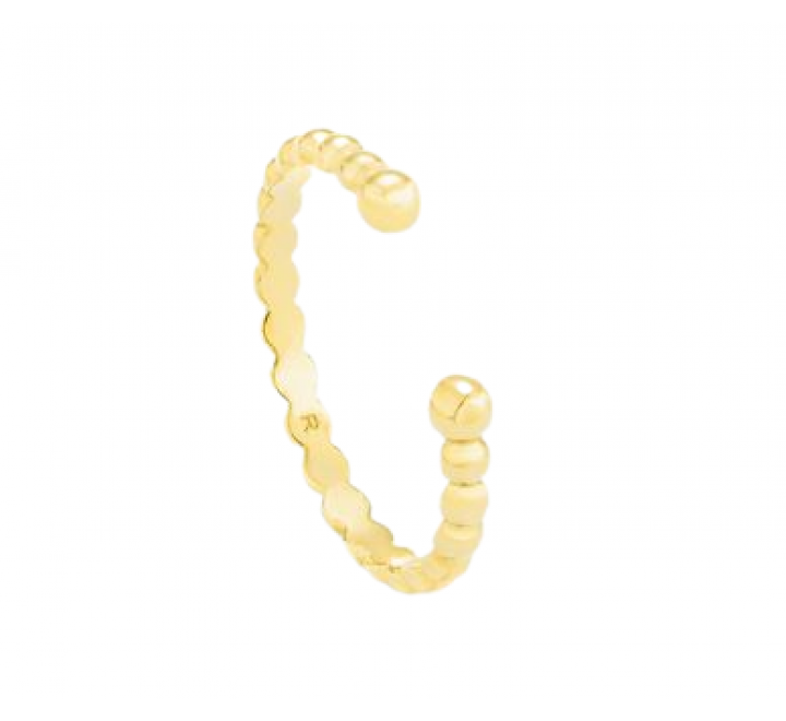 ANILLO RADIANT PLATA DORADA ABIERTO BOLITAS RY000022