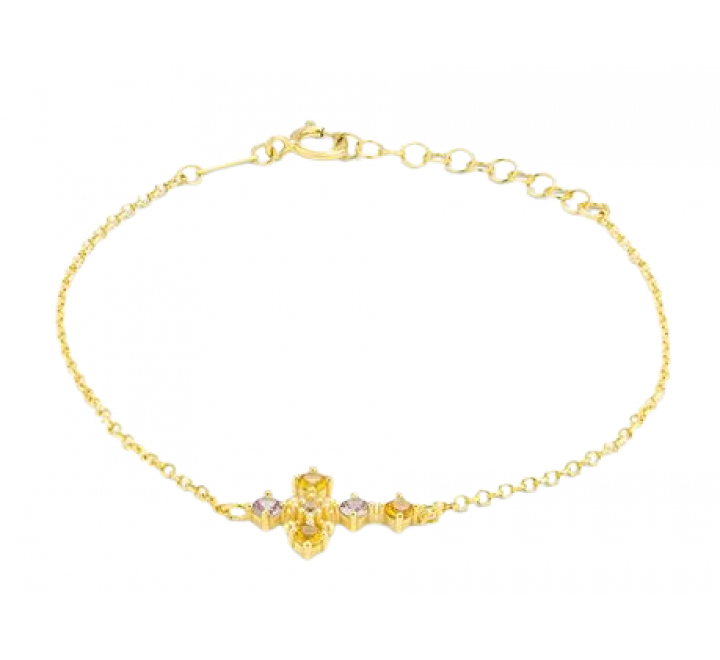PULSERA RADIANT PLATA DORADA CRUZ CIRCONITAS RY000015