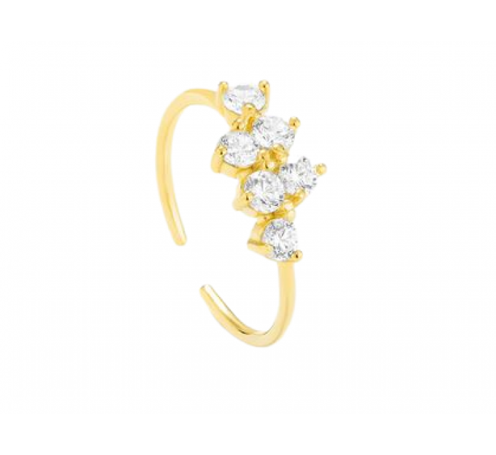 ANILLO RADIANT PLATA DORADA ABIERTO CIRCONITAS RY000006