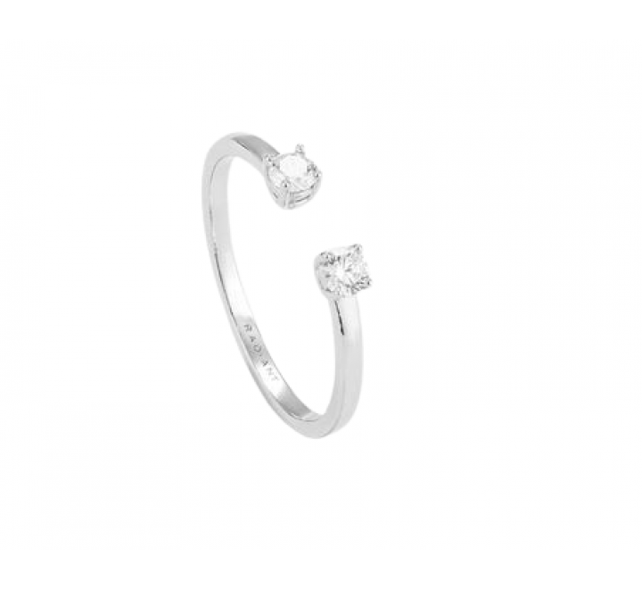 ANILLO PLATA RADIANT ABIERTO DOS CIRCONITAS RY000013