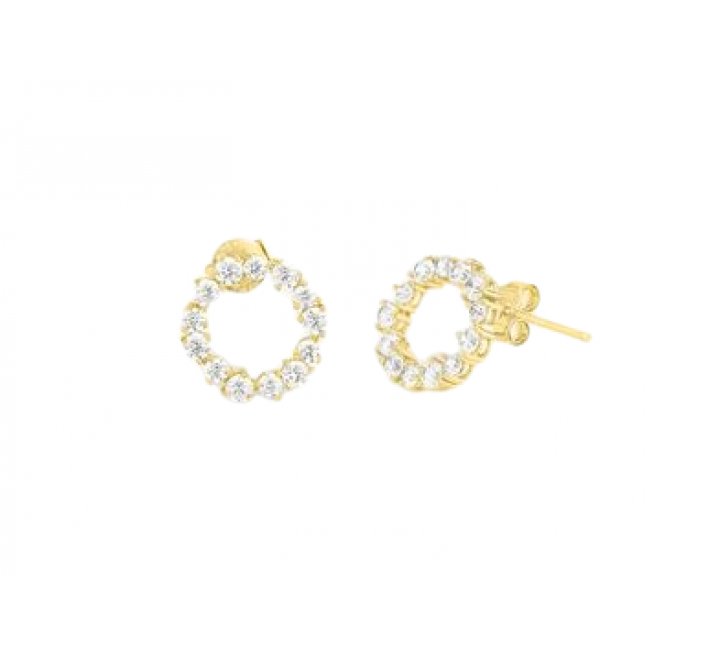 PENDIENTES RADIANT PLATA DORADA CIRCONITAS RY000025