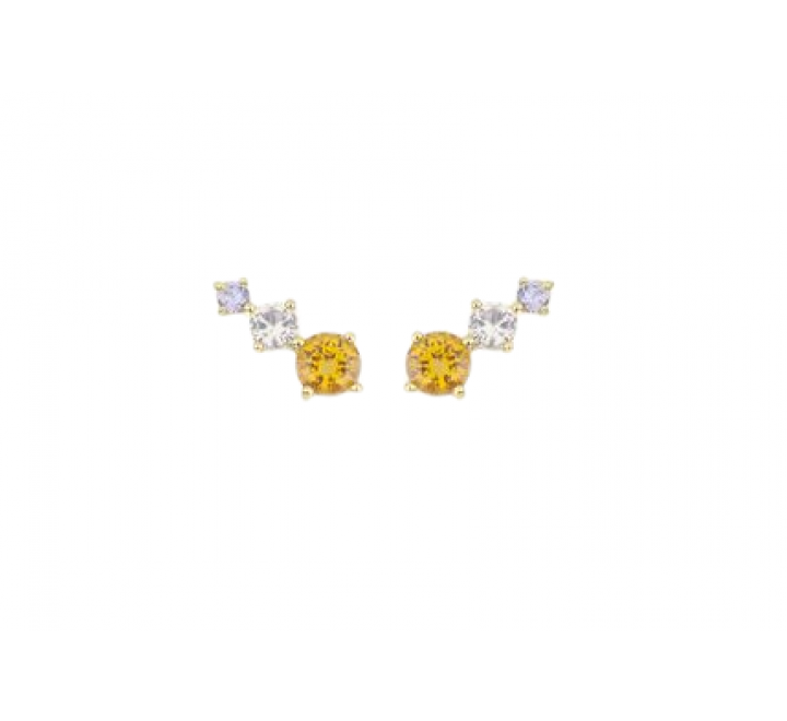 PENDIENTES RADIANT PLATA DORADA CIRCONITAS COLOR RY000008