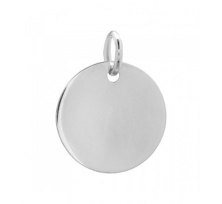 COLGANTE PLATA CHAPA LISA REDONDA 15MM CO2305