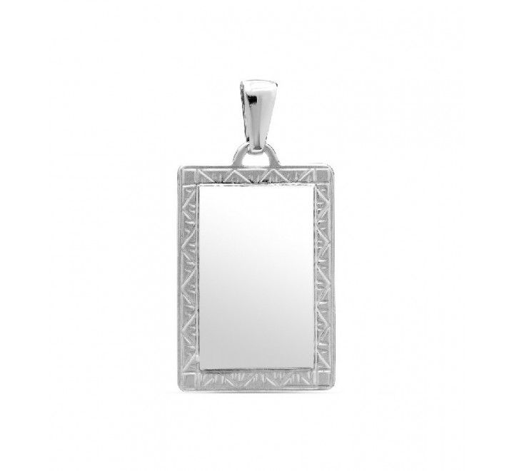 PLACA PLATA RECTANGULAR BORDE MATE 17X25 CO2780