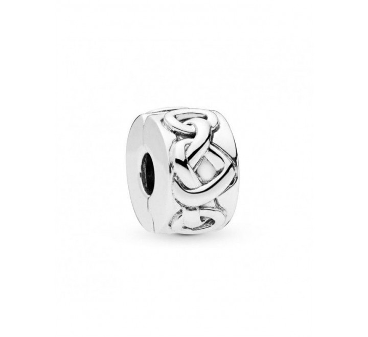 CLIP SEPARADOR PANDORA PLATA CORAZONES ANUDADOS 798035