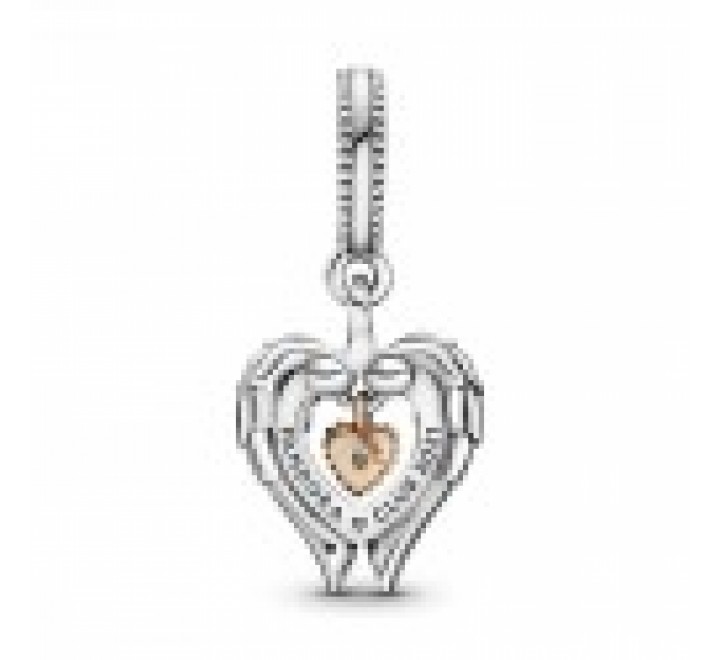 CHARMS PANDORA PLATA ALAS CORAZON ROSADO 789296C01