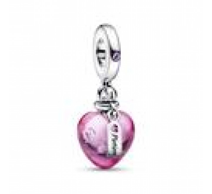 CHARM PANDORA PLATA CRISTAL MURANO ROSA POCION 792509C01