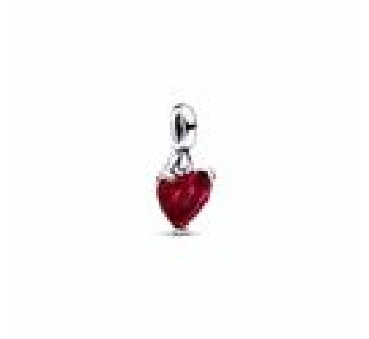 CHARM PANDORA ME PLATA CORAZON PIEDRA ROJA 792524C01