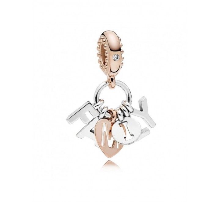 CHARMS PANDORA BICOLOR PLATA ROSADO FAMILY 787785CZ