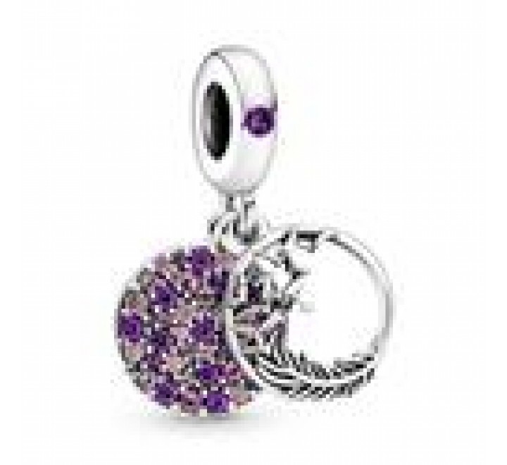 CHARMS PANDORA PLATA CIRCONITAS LILAS 799561C01