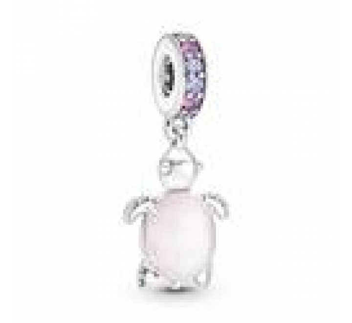 CHARM PANDORA PLATA TORTUGA CRISTAL MURANO ROSA 798939C02