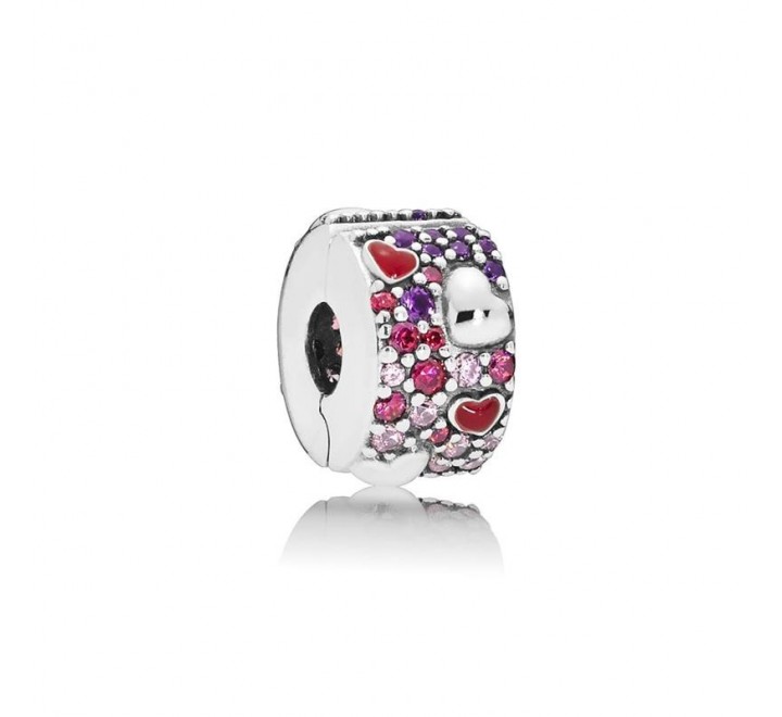 CLIP SEPARADOR PANDORA PLATA PIEDRAS COLORES 797838CZRMX