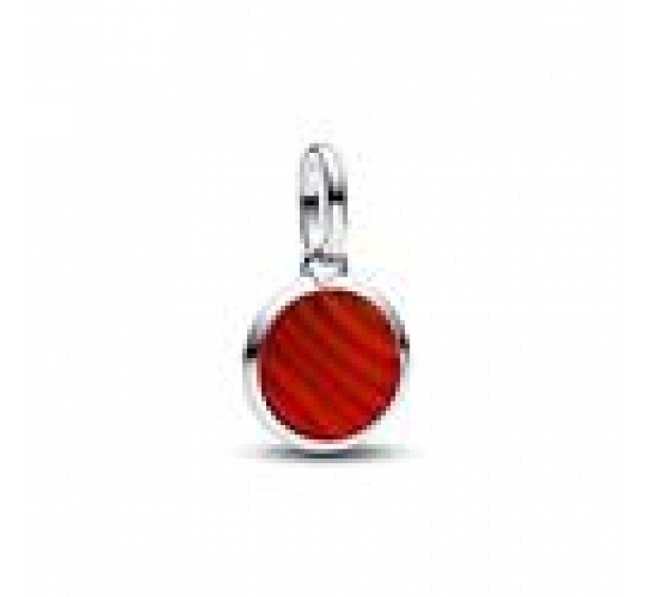 CHARMS PLATA PANDORA 793389C01 MINI MEDALLON ROJO GRABABLE