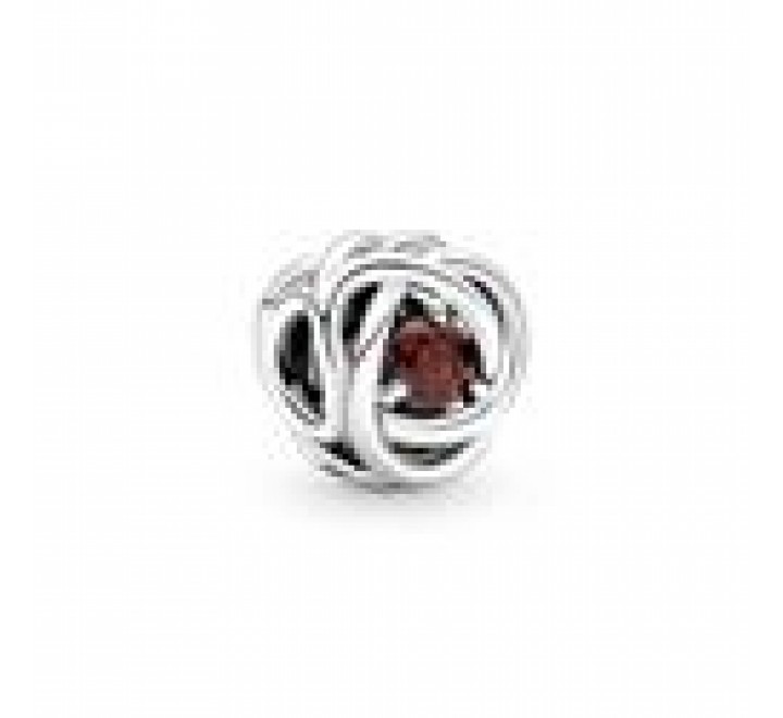 CHARMS PANDORA PLATA CIRCULO CIRCONITA ROJA 790065C06