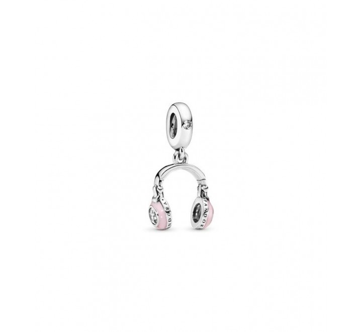 CHARM PANDORA PLATA AURICULARES ROSAS 797902EN160