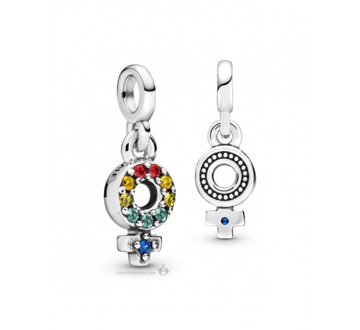 CHARMS PANDORA ME SIMBOLO MUJER PIEDRAS COLORES 798382NRGMX