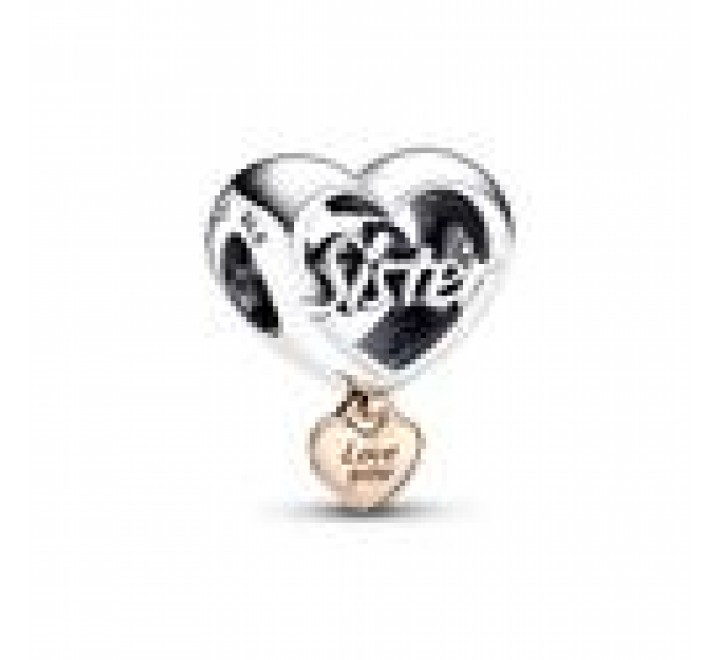 CHARM PANDORA PLATA CORAZON TE QUIERO HERMANA 782244C00