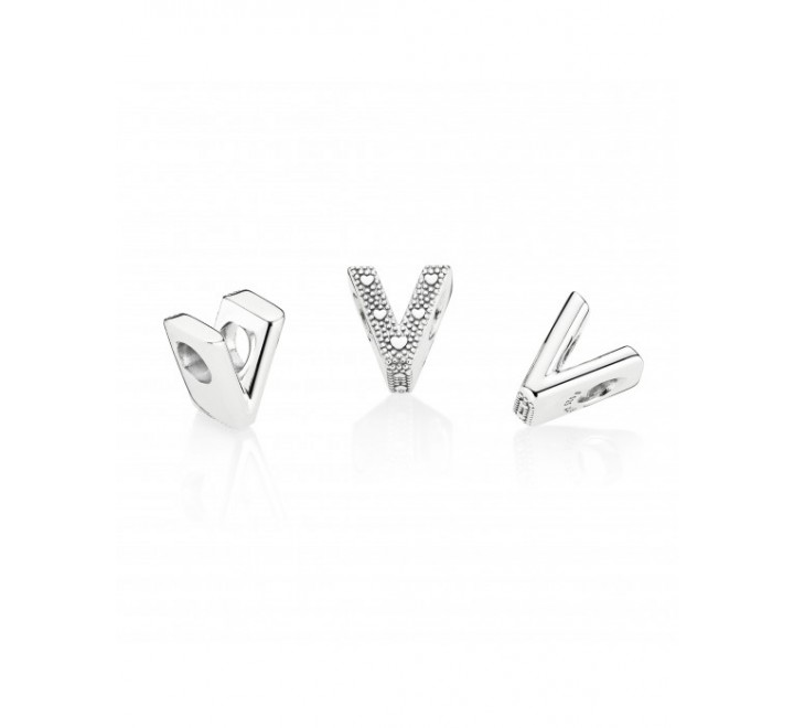 CHARMS PANDORA PLATA LETRA V 797476